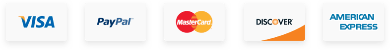 Accepted Credit Cards: Visa, MasterCard, American Express, Discover