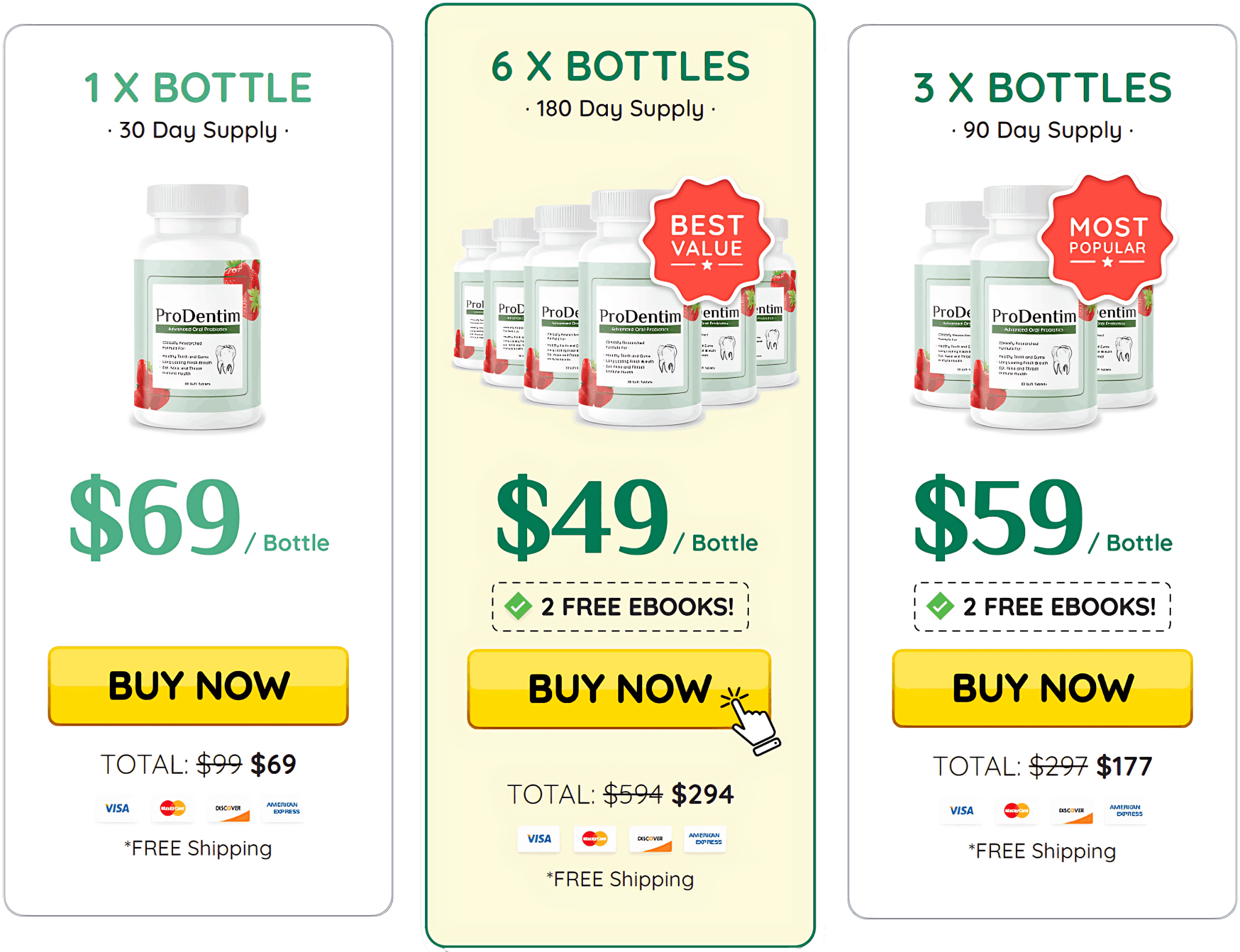 ProDentim bottles for oral probiotic support